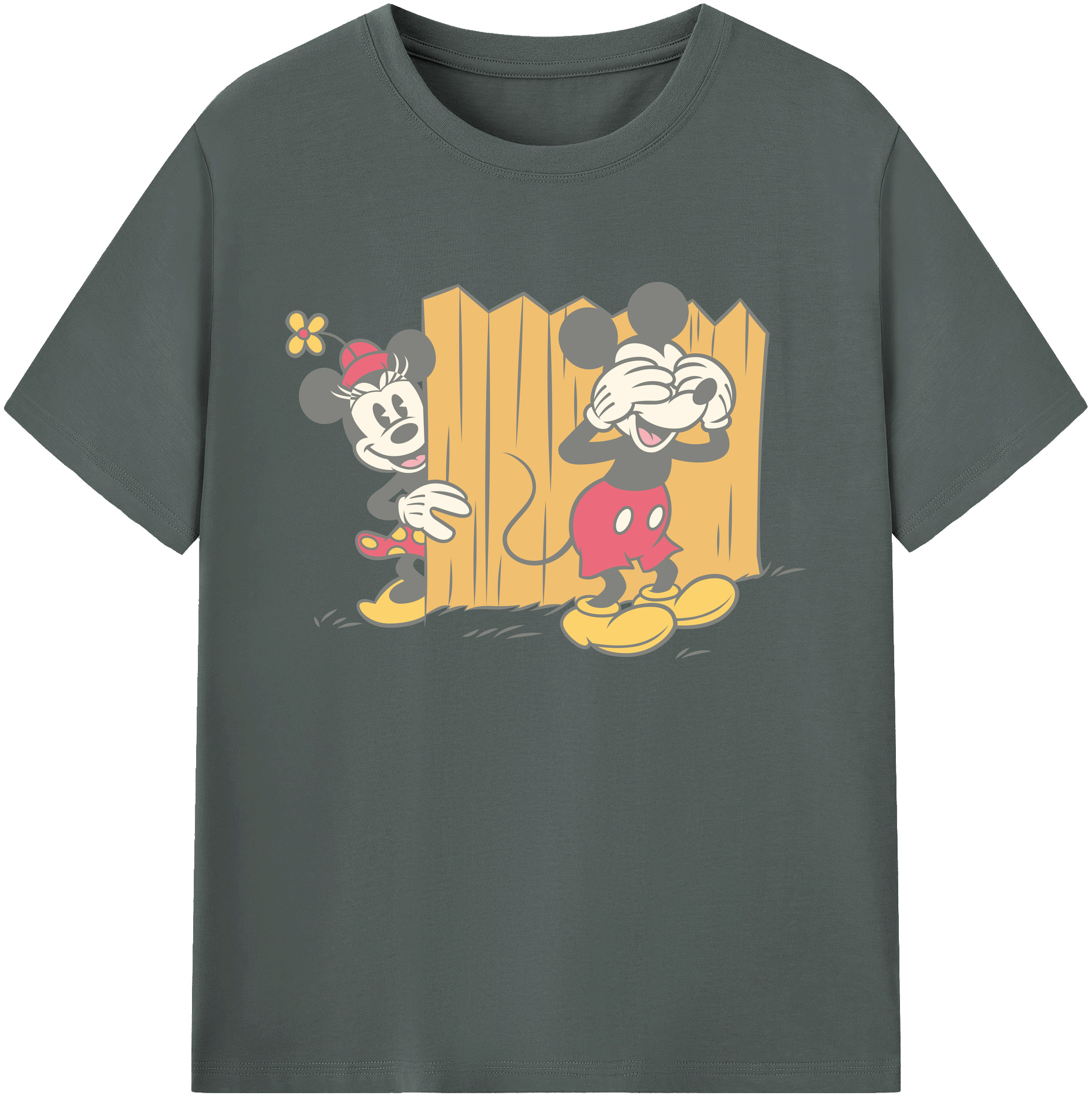 ミッキーマウス Mickey Mouse 綿100％ メンズ半袖Tシャツ｜肌触りやわらか＆通気性